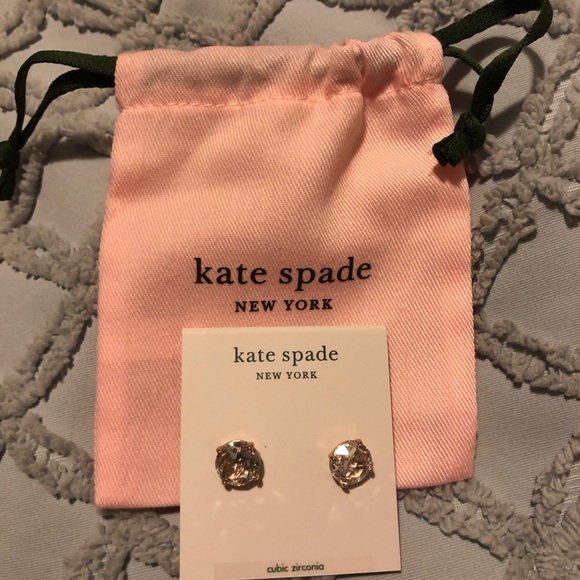 Kate Spade Clear Rose Cubic Zirconia studs - Picture 2 of 3